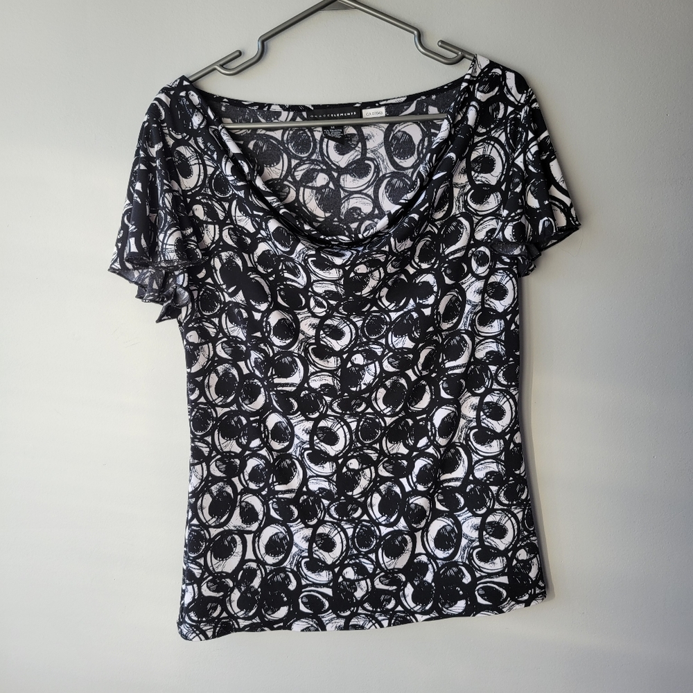 Grace Elements cowl neck ruffle sleeve blouse top - sz M